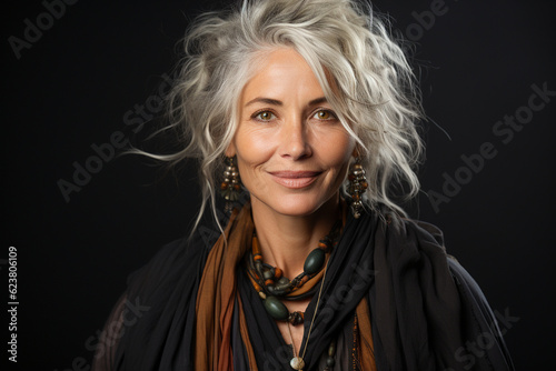 Portrait of a woman in her early 50s