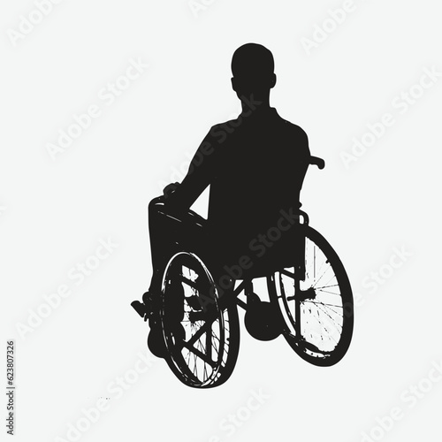 Empowering Diversity, Silhouettes of Young Men in Wheelchairs Showcasing Strength and Resilience