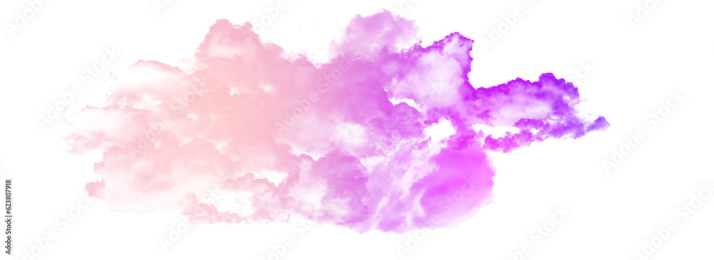 Abstract cloud illuminated with neon light with Isolate background