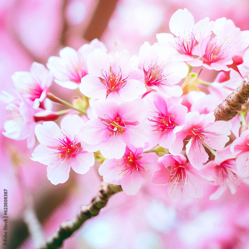 Beautiful Cherry blossom, pink sakura flower Generative AI Beautiful Cherry blossom, pink sakura flower Generative AI