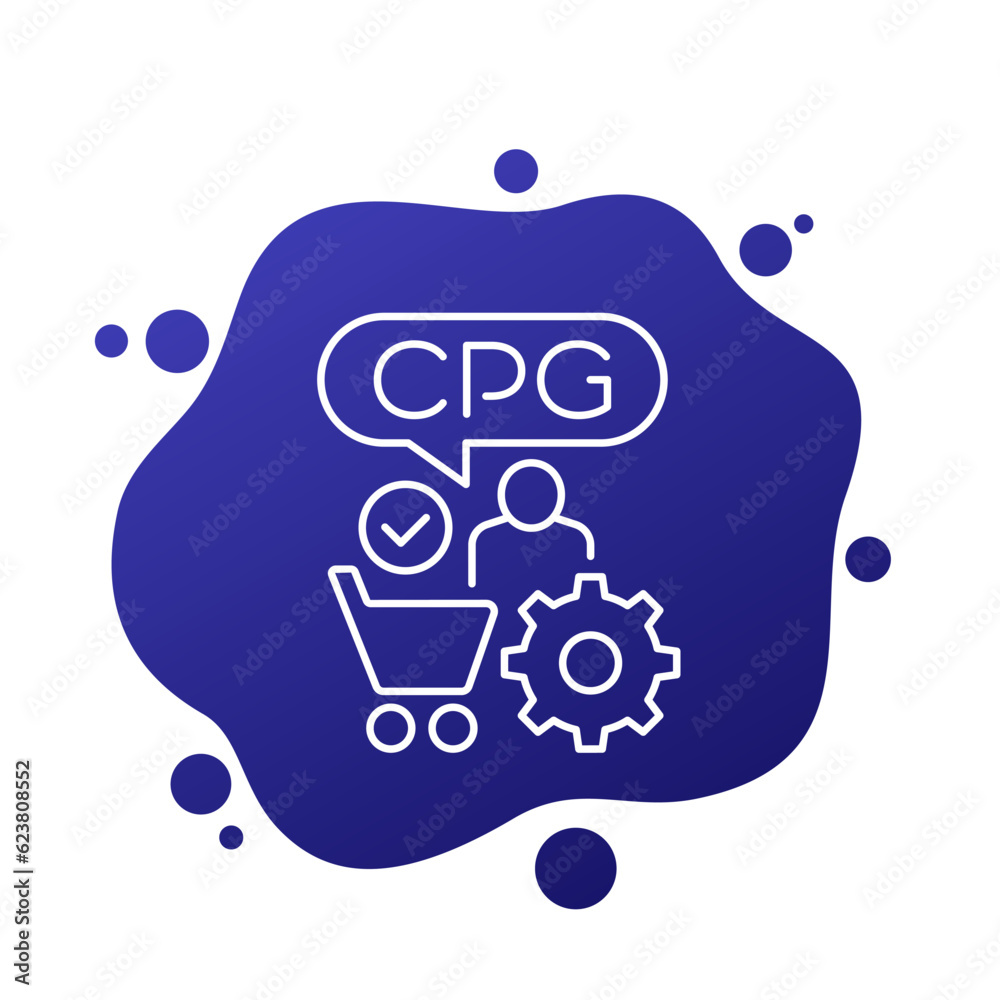 CPG icon, Consumer Packaged Goods line vector CPG icon, Consumer Packaged Goods line vector