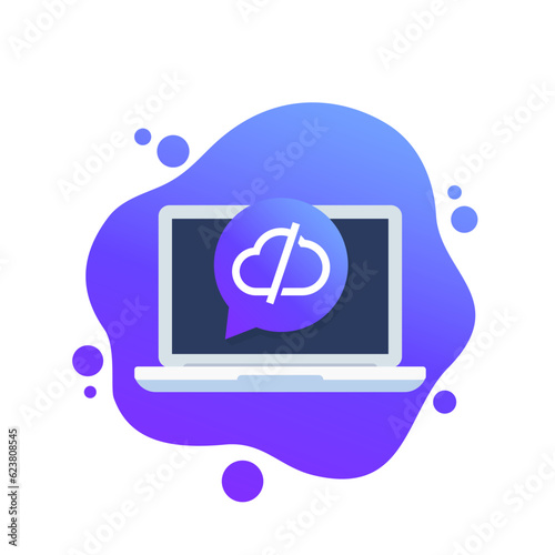 disconnect from server icon with a laptop