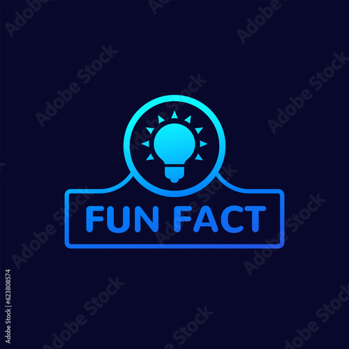 Fun fact vector design with light bulb on dark
