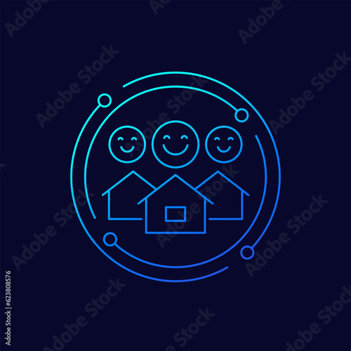 good neighbourhood icon, linear design