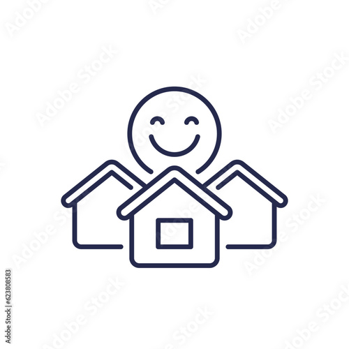 good neighbourhood line icon on white