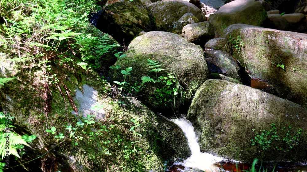 A Gimbal short from behind a boulder to reveal a scenic waterfall. Filmed at Wyming Brook Nature Reserve in the Peak District UK. A Gimbal short from behind a boulder to reveal a scenic waterfall. Filmed at Wyming Brook Nature Reserve in the Peak District UK.