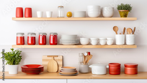 Neat and Minimalist Kitchen with Well-Organized Cooking Utensils