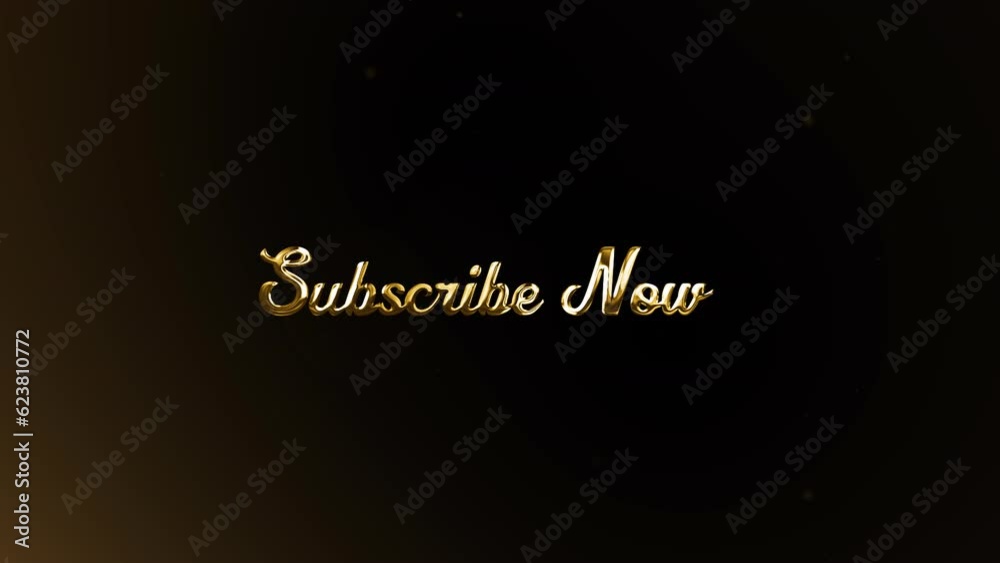 Golden Subscribe Now Animation