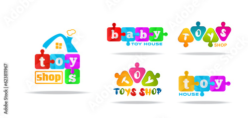Toys shop logo design bundle
