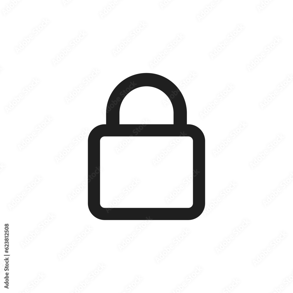 Flat simple outline lock padlock icon background Flat simple outline lock padlock icon background