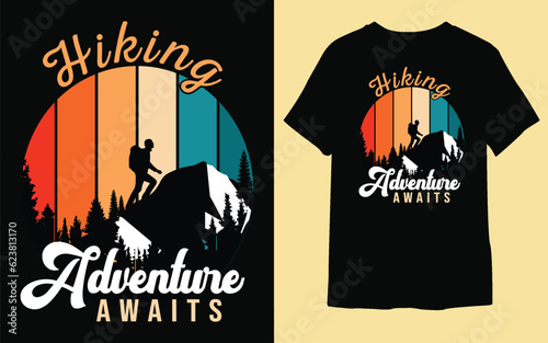 Best hiking vintage t-shirt design, Go hiking ,camping t-shirt design ,Men hiking t-shirt design.