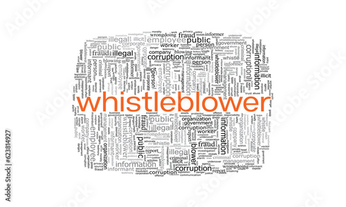 whistleblower word cloud isolated on white background. Vector illustration