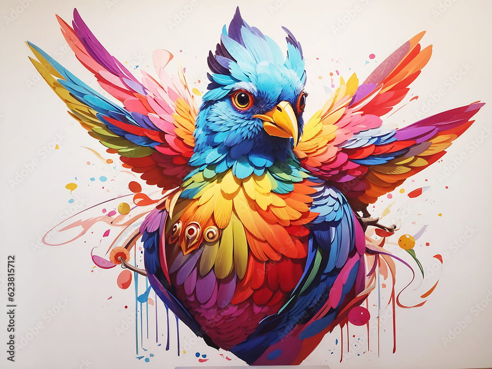 Fototapeta premium Color Full Bird In Forest AI Generated