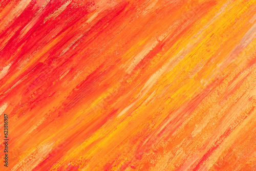 Abstract drawing with acrylic paints in the colors of the autumn palette