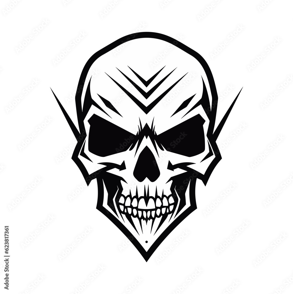 Black and white skull vector illustration. Black and white skull vector illustration.