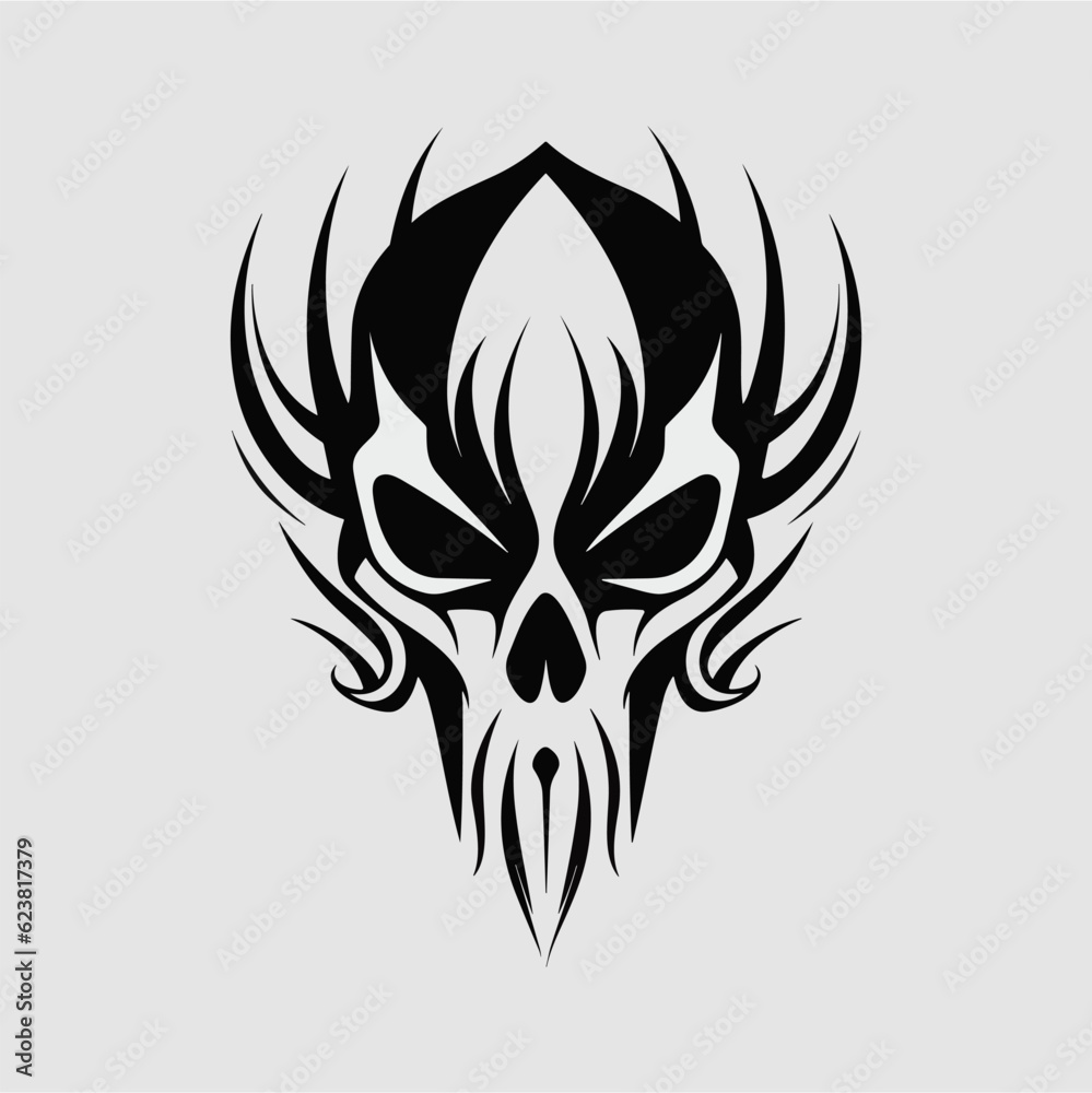Black and white skull vector illustration. Black and white skull vector illustration.