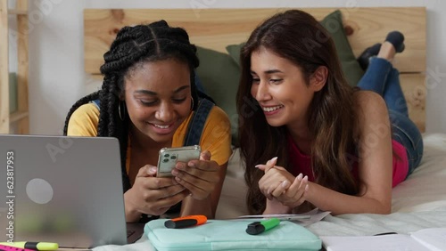Two women taking a break from studying.