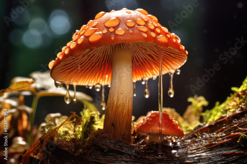 Macro photo of a mushroom