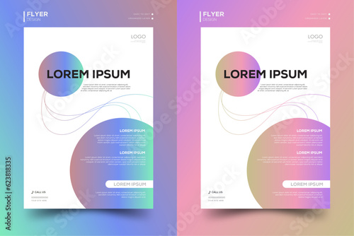 Minimalistic editable flyer template in  variations .