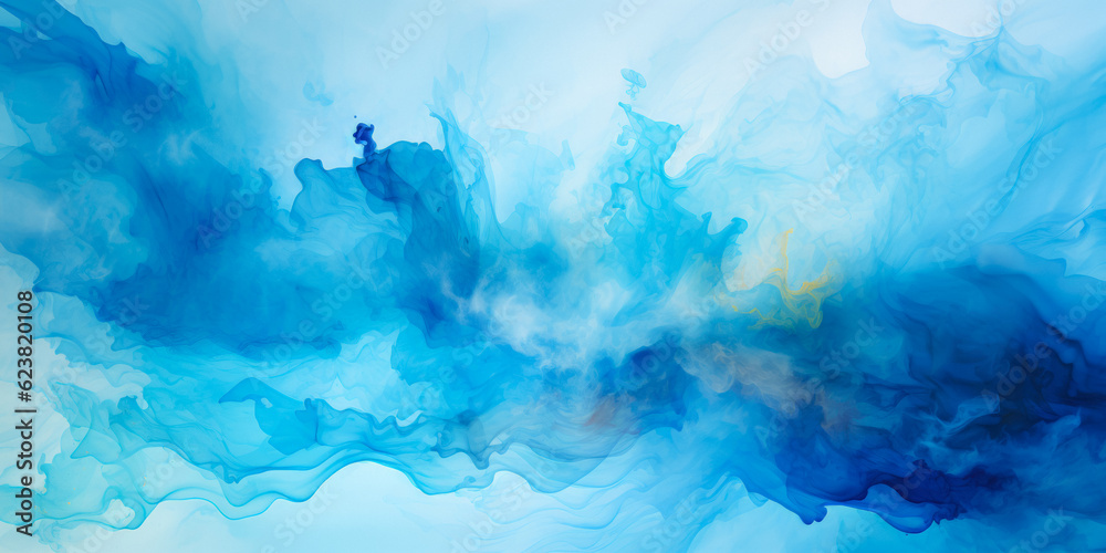 Abstract Watercolor Background In Blue Tints Created With Artificial Intelligence