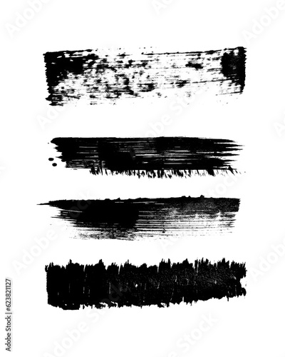 grungy black watercolour paint stroke isolated clipart element on transparent background, paint splatter