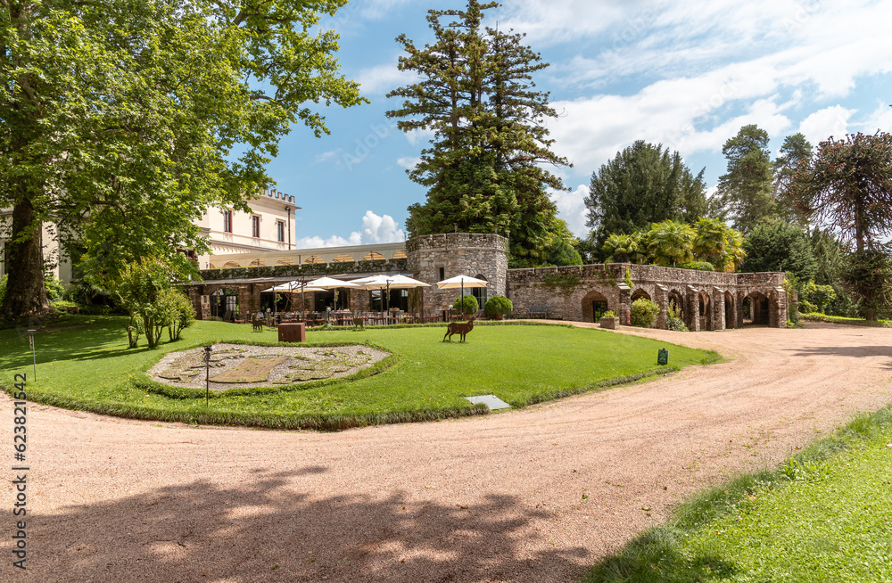 The Park of the Castello dal Pozzo, historic resort on Lake Maggiore, located in the village of Oleggio Castello, Verbania, Italy