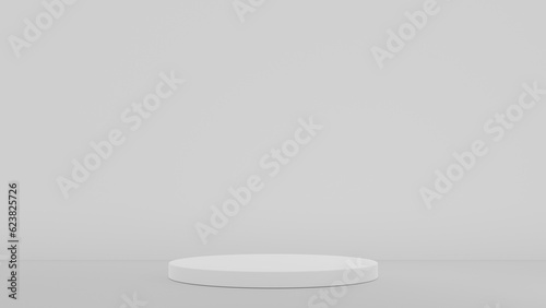 Product Stand in white room ,Studio Scene For Product ,minimal design,3D rendering	
