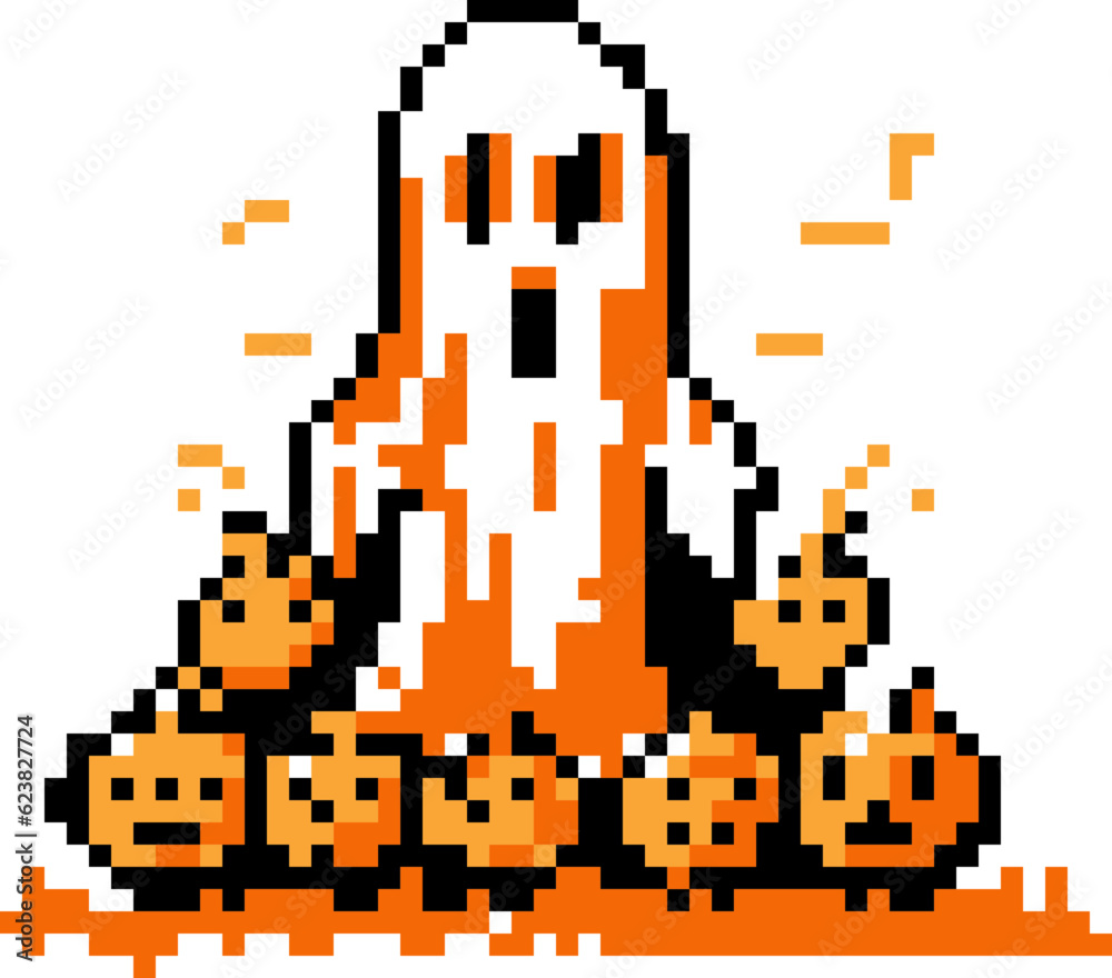 Pixel Art Halloween Ghost