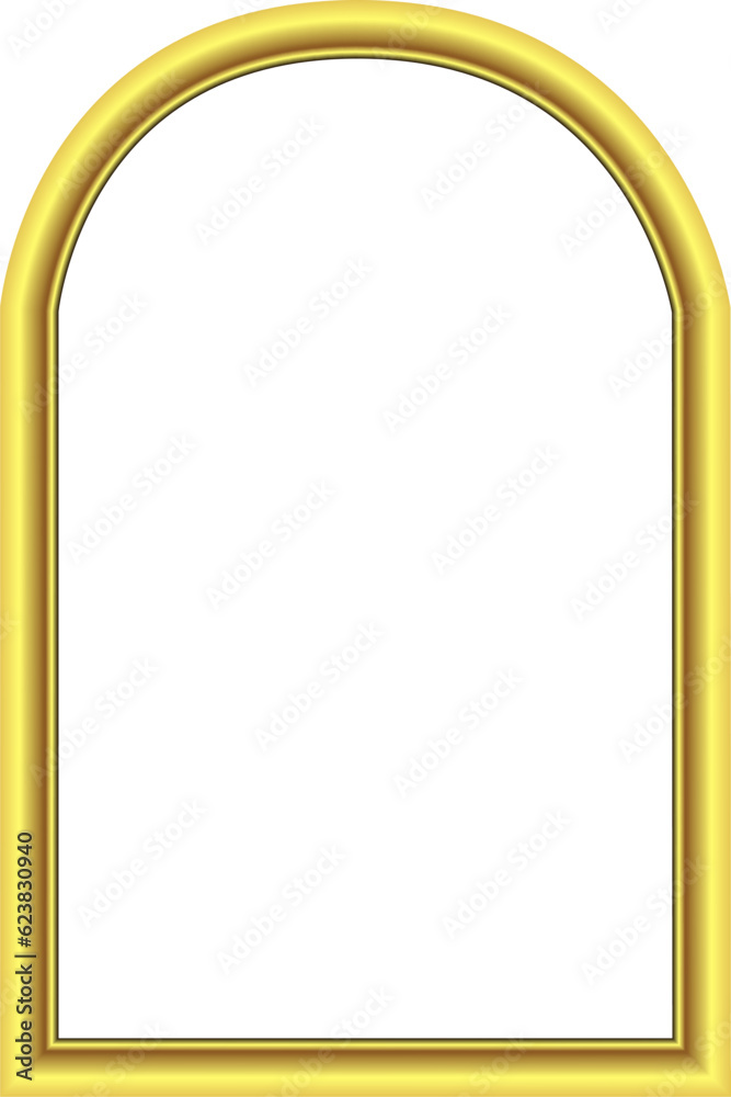 Round Arch rectangular frame architecture window door Gold picture ...