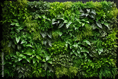 Green wall vertical garden friendly green nature Generative AI