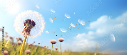 an abstract photograph of the dandelion being blown Generated by AI