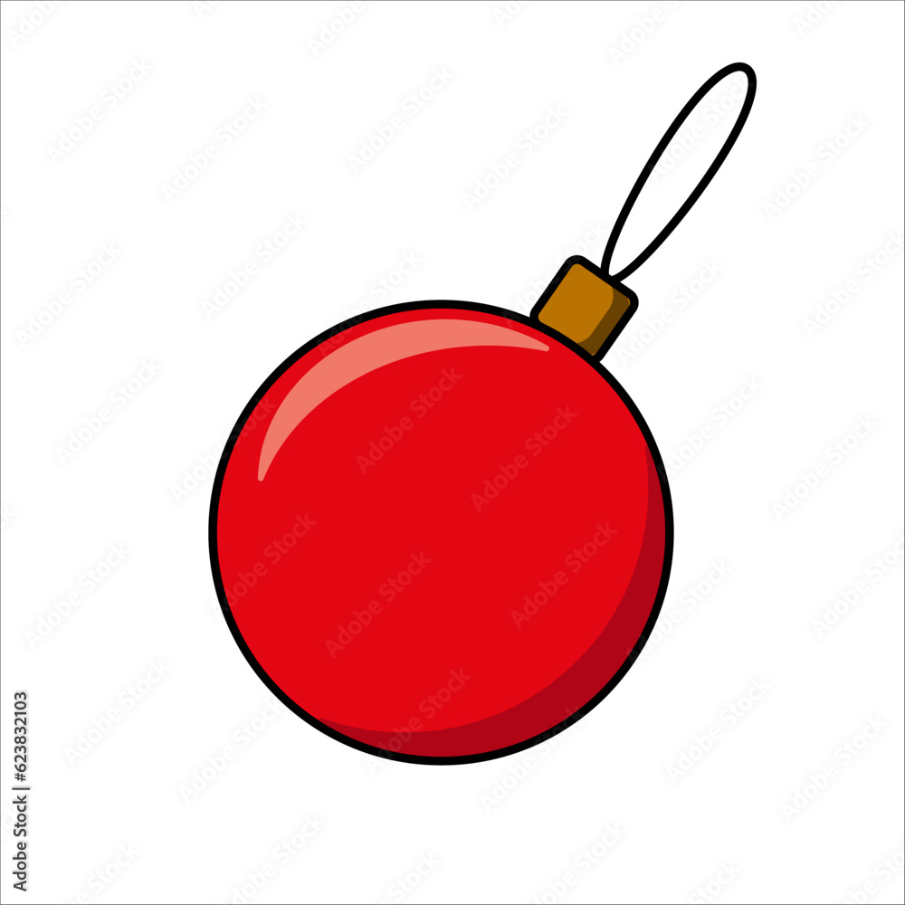 Vector illustration of a sticker of a Christmas toy for design, packaging, cards for the holidays of Christmas and New Year