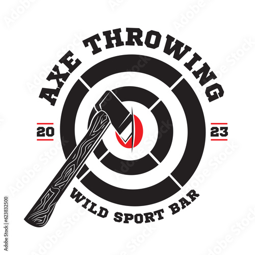 Axe throwing vector illustration logo design
