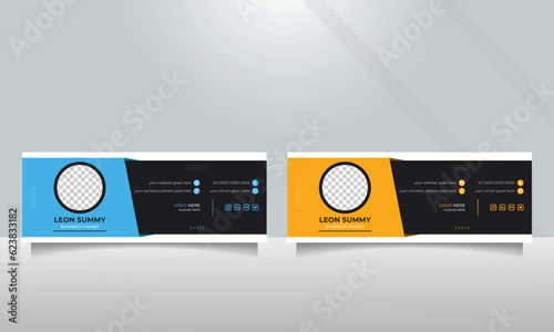 Minimal elegant corporate email signature Flat Inbox footer or email template 