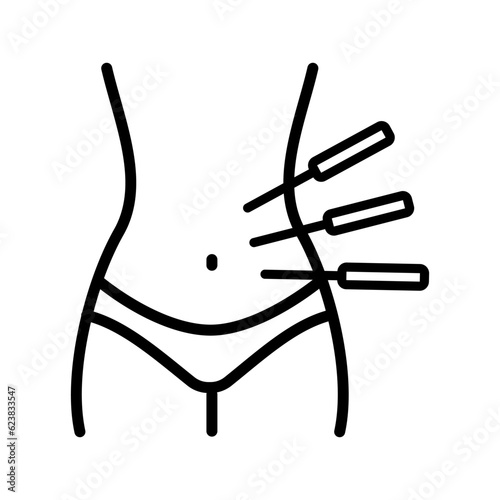 Acupuncture line icon.Reflexology.Traditional chinese medicine, oriental practise.Health care and wellness.
