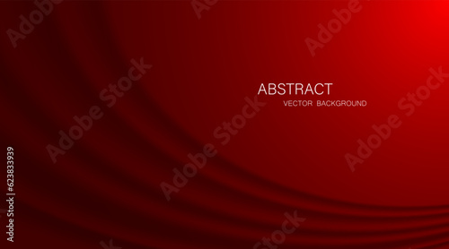 Abstract background, fabric waves or wavy lines, red silk or textiles for background. Elegant red background or dark wallpaper.