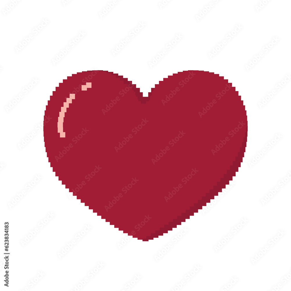red heart pixel art