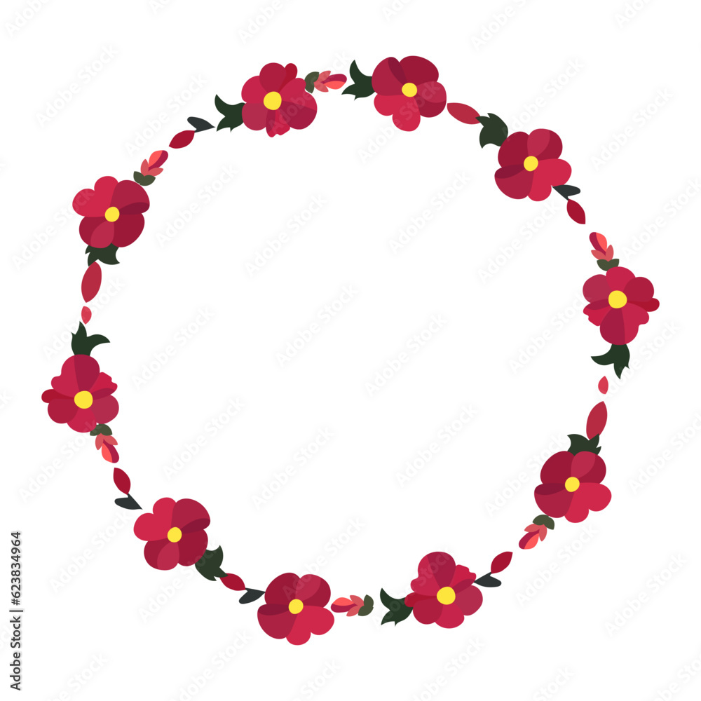 simple flower wreath vector graphics