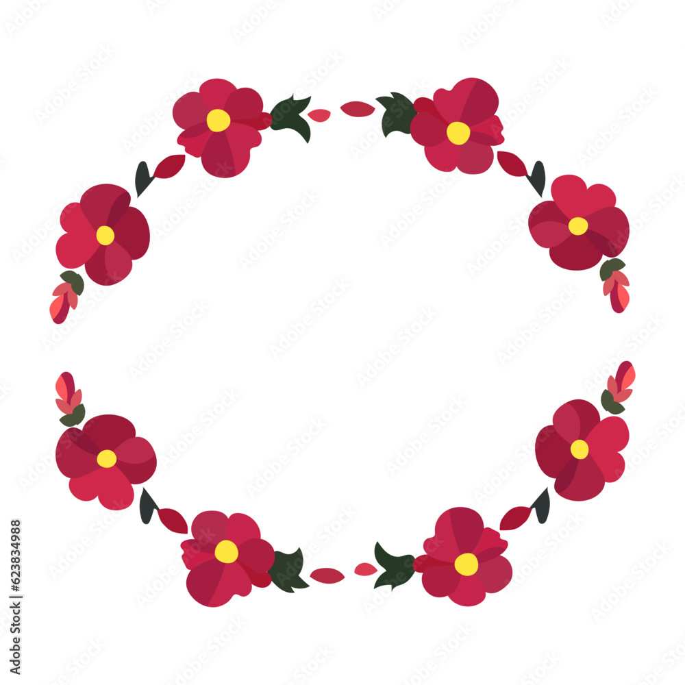 simple flower wreath vector graphics simple flower wreath vector graphics
