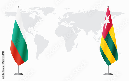 Bulgaria and Togo flags for official meeting