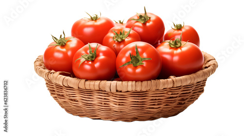 tomatos in the rattan basket