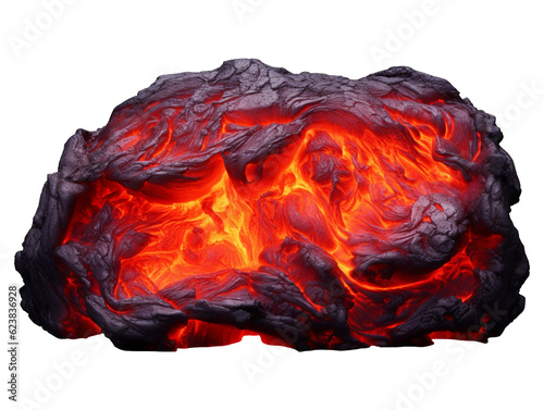 Molten hot lava isolated on transparent or white background, png