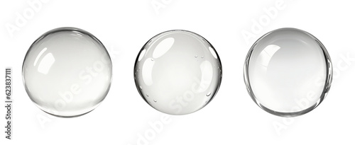 Fotografia Set of water droplets isolated on transparent or white background, png