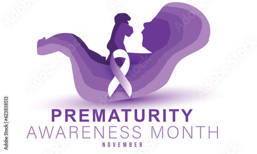 National prematurity awareness month. background, banner, card, poster, template. Vector illustration.