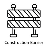 Construction Barrier Outline Icon Design illustration. Home Repair And Maintenance Symbol on White background EPS 10 File