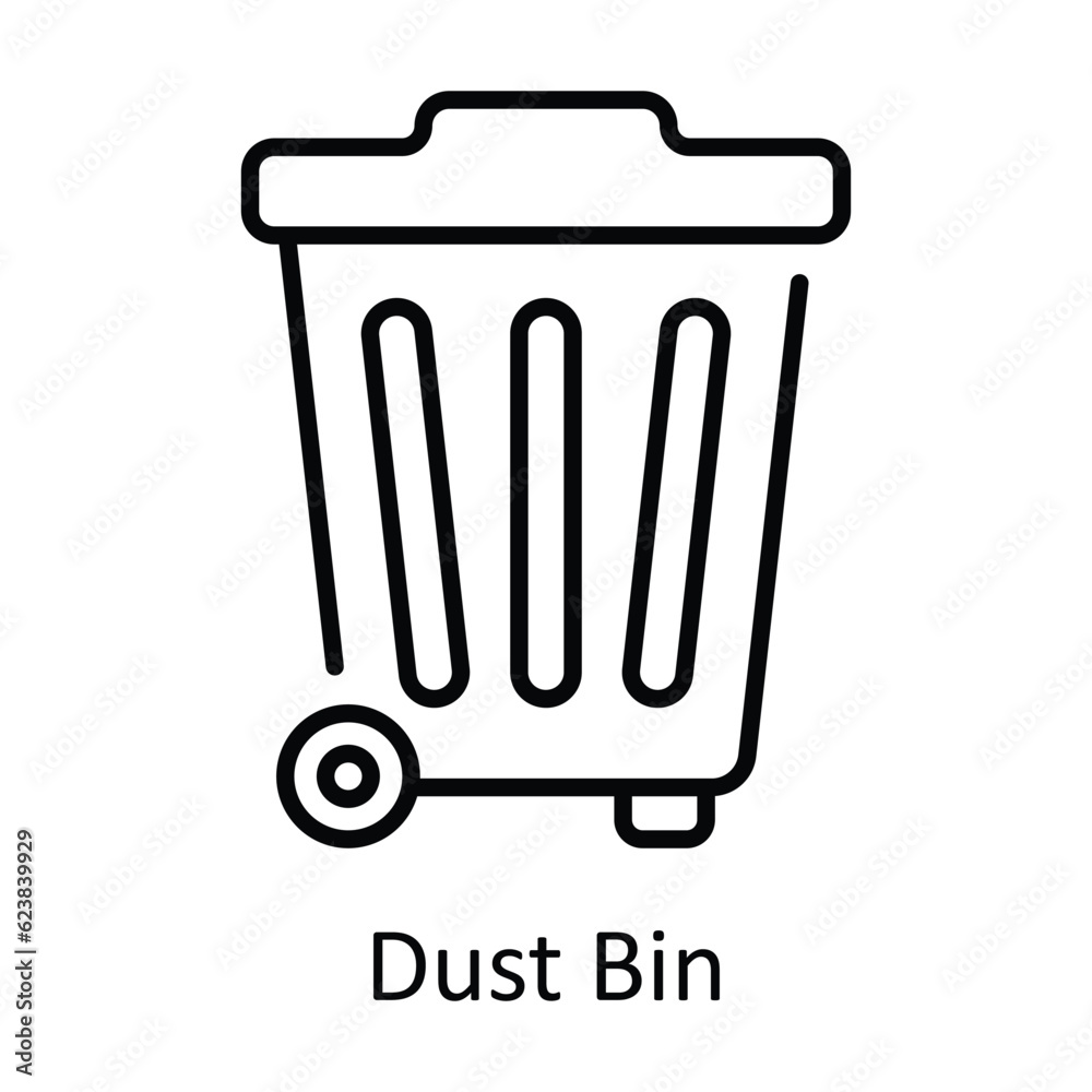 Dust Bin Outline Icon Design illustration. Home Repair And Maintenance Symbol on White background EPS 10 File Dust Bin Outline Icon Design illustration. Home Repair And Maintenance Symbol on White background EPS 10 File