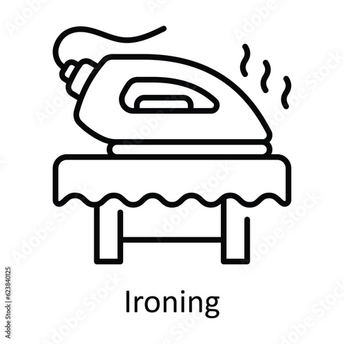 Ironing Outline Icon Design illustration. Home Repair And Maintenance Symbol on White background EPS 10 File
