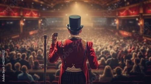 Back view A circus ringmaster Generative AI