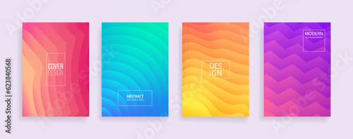 bright fresh gradient color abstract pattern background cover design. cool modern background design with trendy and vivid vibrant color. blue violet red orange green placard poster vector template.