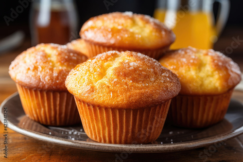 Honey muffins close up